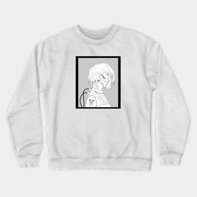 Cyberpunk girl short hair Crewneck Sweatshirt by dedeath